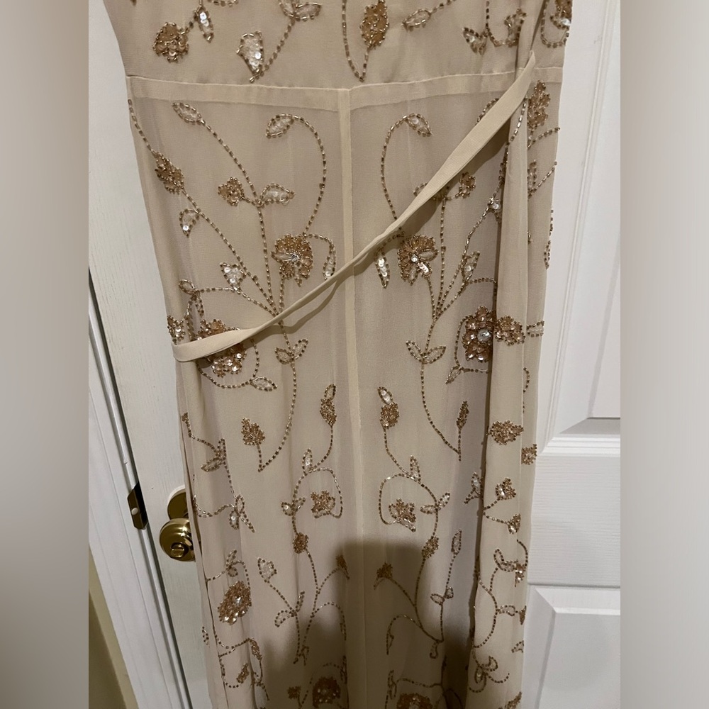 🌺BHLDN Plymouth Wrap Flutter Sleeve Beaded Maxi 👗Gown - Picture 15 of 17
